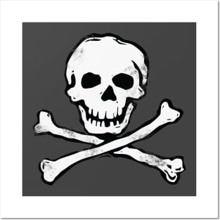 Pirate Skull and Crossbones -Distressed Posters and Art